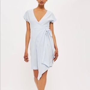 Asymmetric Hem Wrap Topshopight blue dress